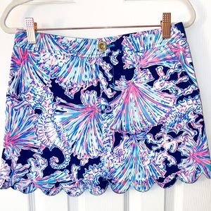 Lilly Pulitzer | 00 | Colette Skort in High Tide Navy Shells Bells